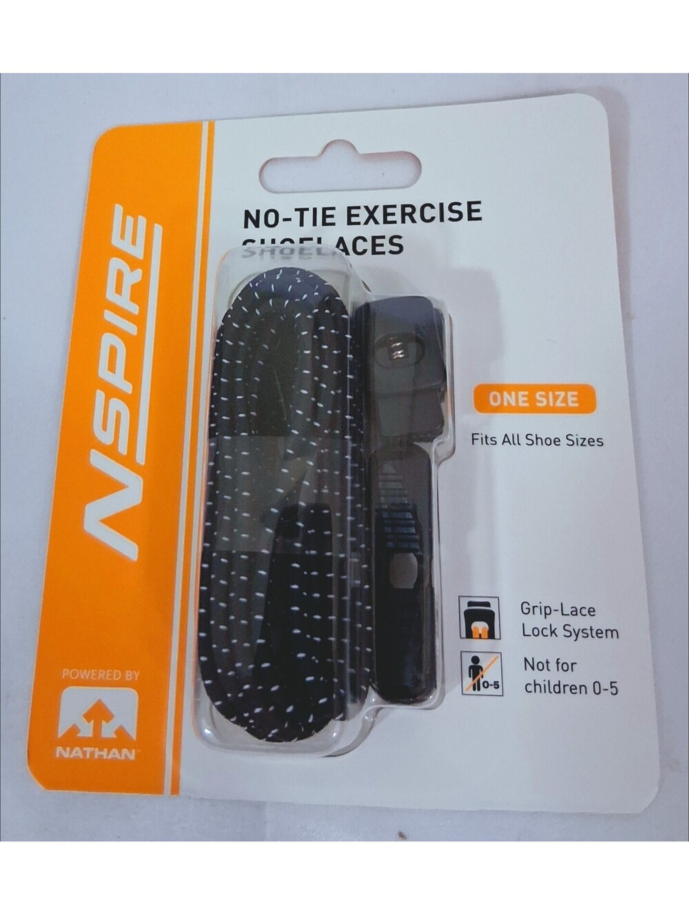 NATHAN Run Laces-One Size Fits All Black NS1170-0015-00-WM Brand-NEW Sealed
